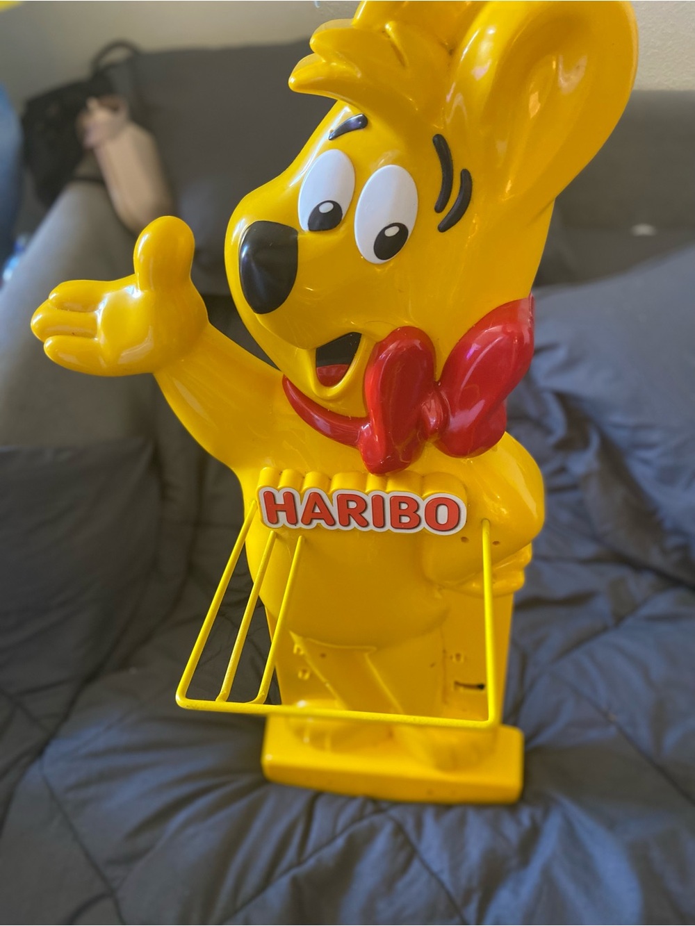 RARE Collectible HARIBO Yellow Bear Candy Display with Red Bow Accent